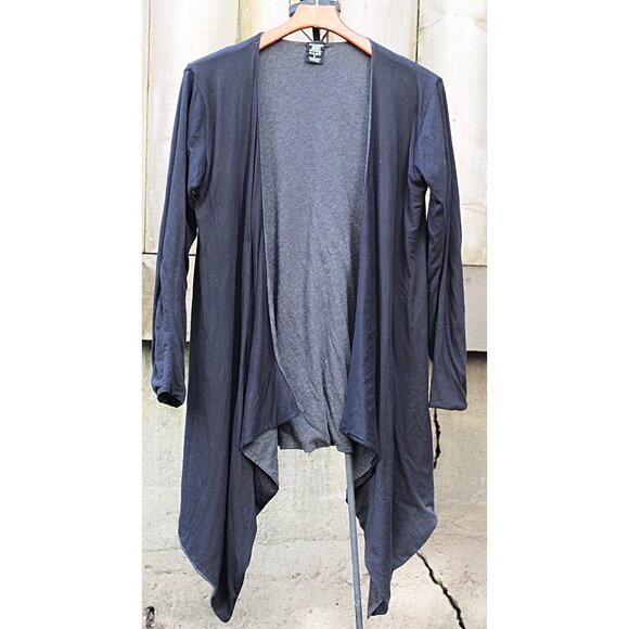 Majestic Filatures Paris - Cotton Cashmere Reversible Cardigan, Black Grey Med - Picture 1 of 6